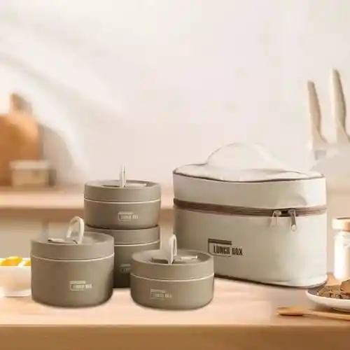 Lonchera Termica Portacomidas Acero Inoxidable Con Bolso