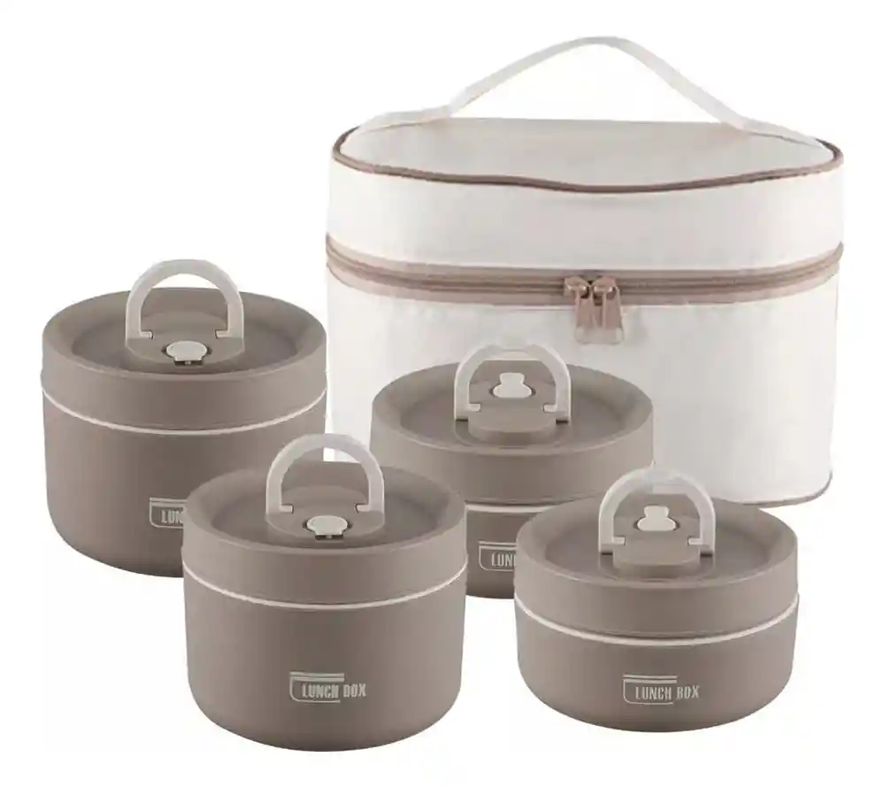 Lonchera Termica Portacomidas Acero Inoxidable Con Bolso