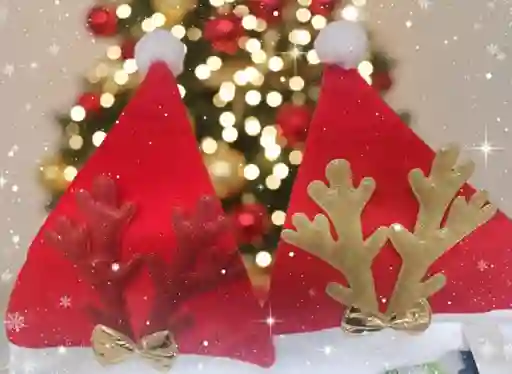 🎄 Gorros De Navidad Con Aplique De Renos – Accesorio Festivo Y Divertido 🦌🎅