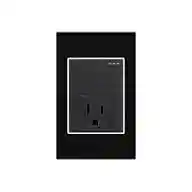 Toma + Interruptor Negra Mercury