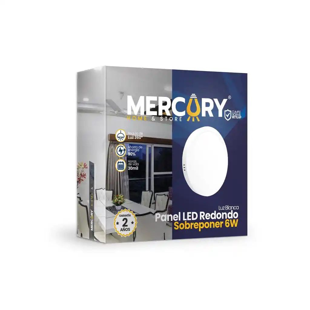 Panel Led Sobreponer 6w Mercury