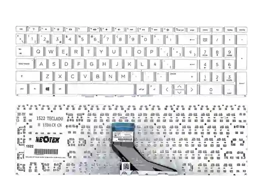 Teclado Hp 15-da / 15-cw / 15-db / 15-cx / 15-cr / 15-du / 15-dy / 15-dq / 15m-dr – Color Blanco