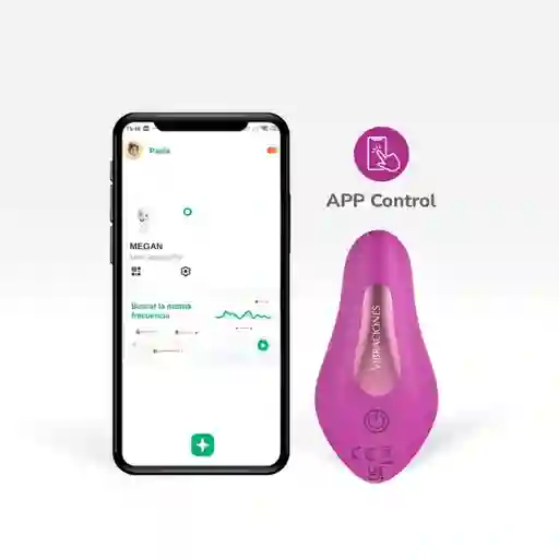 Panty Vibrador Con App Megan Recargable Fucsia Vibraciones