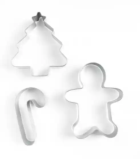Set De Cortadores De Galletas Navideños – 3 Figuras Festivas En Acero Inoxidable