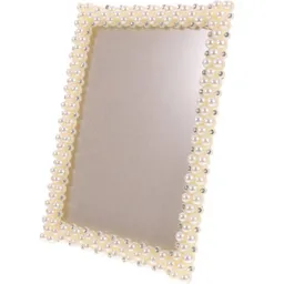 Espejo De Maquillaje Tocador Diseño En Perlar Vintage Elegante