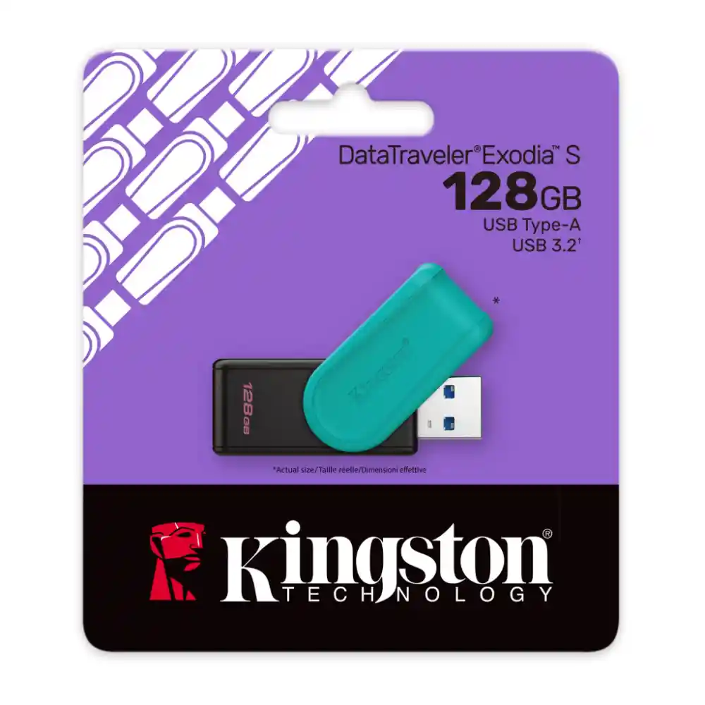 Usb Kingston Datatraveler Exodia S 128gb Turbo (negro/turquesa)