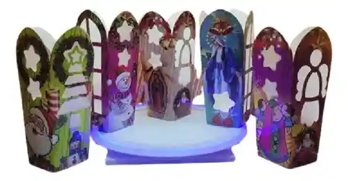 Farol Para Velitas Velas Navideño Paquete 10