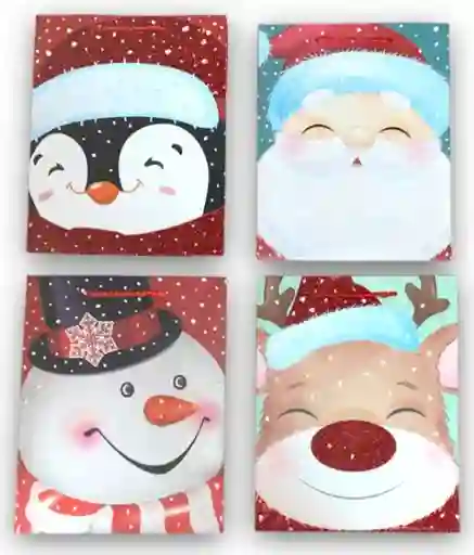 Bolsa De Regalo Navideña Escarchada Fina 18cmx22.5cm