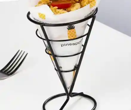 Mini Cesta Para Servir Papas, Aros De Cebolla Y Fritos Soporte Snacks