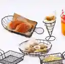 Mini Cesta Para Servir Papas, Aros De Cebolla Y Fritos Soporte Snacks