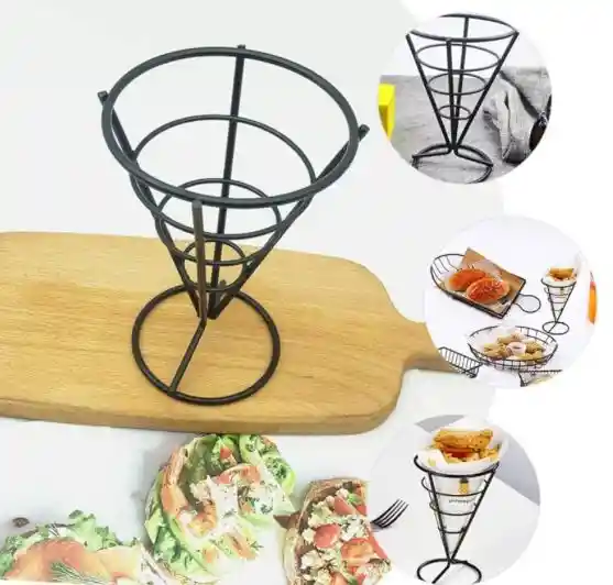 Mini Cesta Para Servir Papas, Aros De Cebolla Y Fritos Soporte Snacks