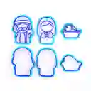 Set Moldes De Galletas. Cortador Y Sello De Pesebre 5cm Y Casita 10cm