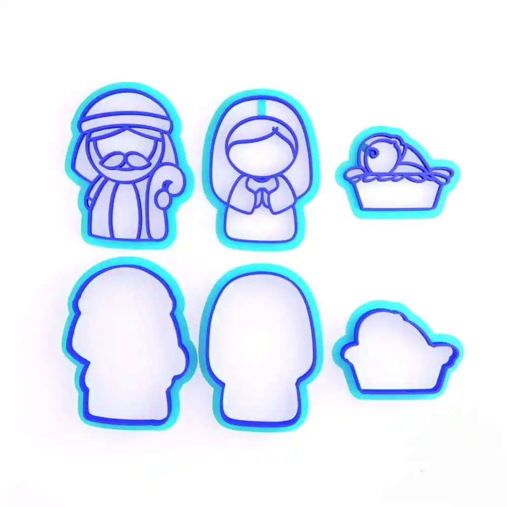 Set Moldes De Galletas. Cortador Y Sello De Pesebre 5cm Y Casita 10cm