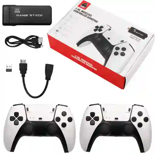 Consola De Juegos Retro En Hdmi M8 Pro Con Controles Inalambricos Blancos Game Stick