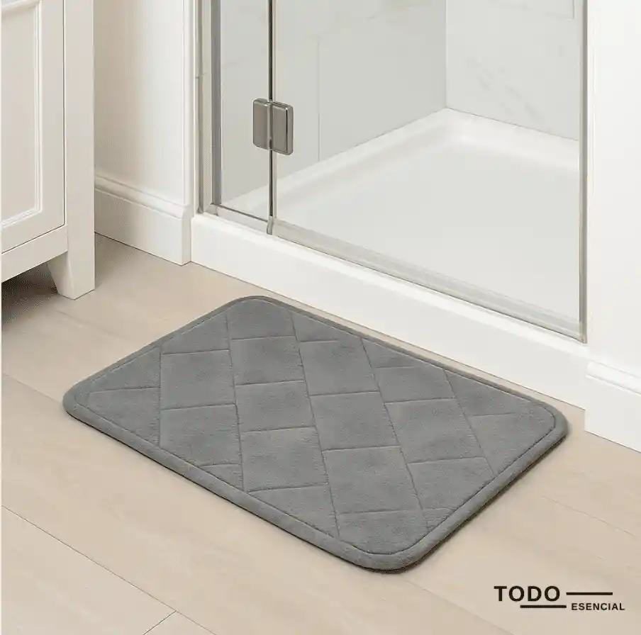 Tapete De Baño Decorativo Azul