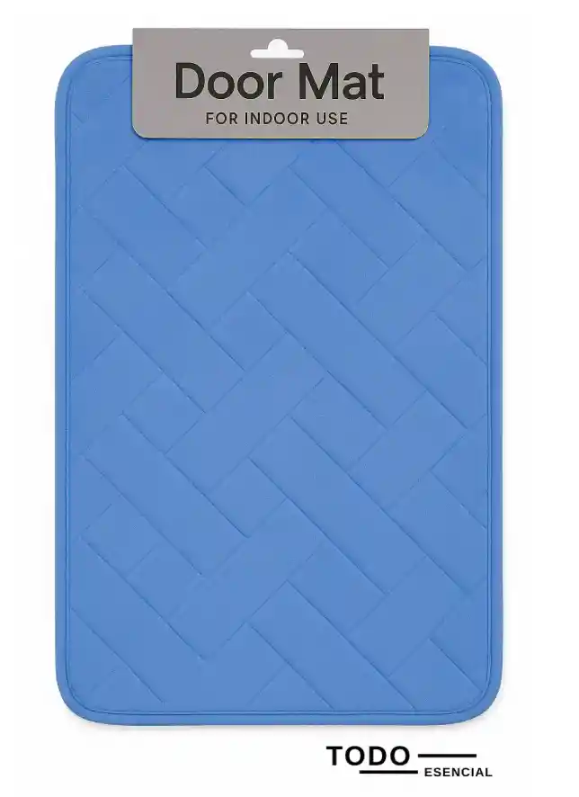 Tapete De Baño Decorativo Azul