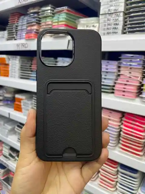 Iphone 16 Pro | Case Premium | Forro Rigido | Carcasa Protectora Antihumedad | Tarjetero Negro
