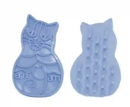 Cepillo Baño Rubber Brush Gato Azul