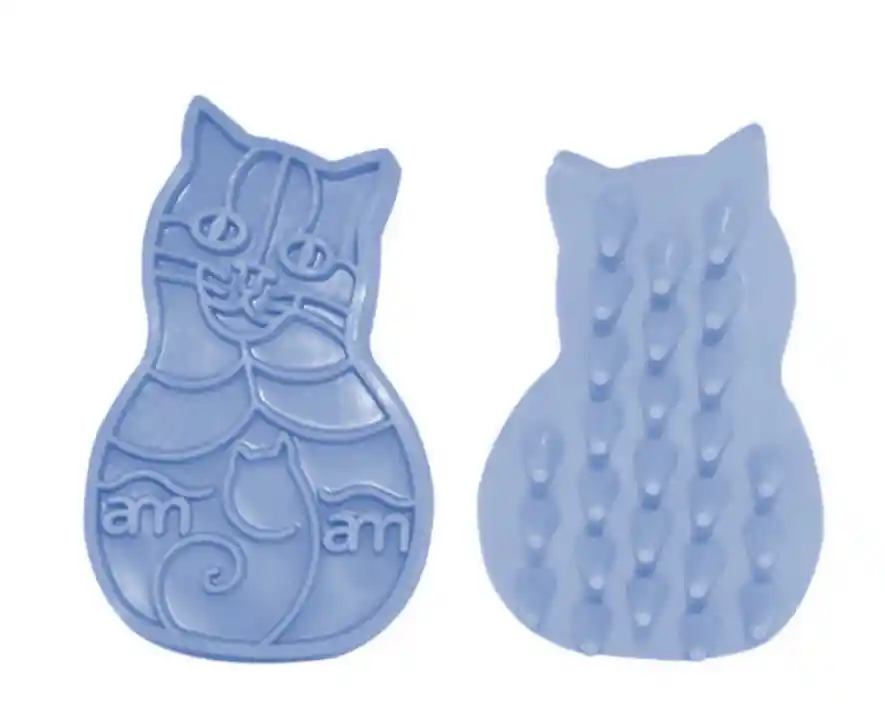 Cepillo Baño Rubber Brush Gato Azul
