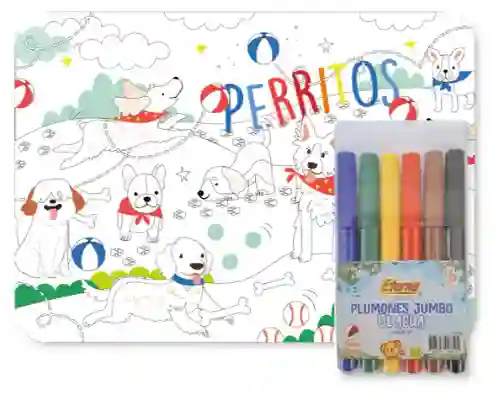 Kit Individual Para Colorear Perrito Con Color