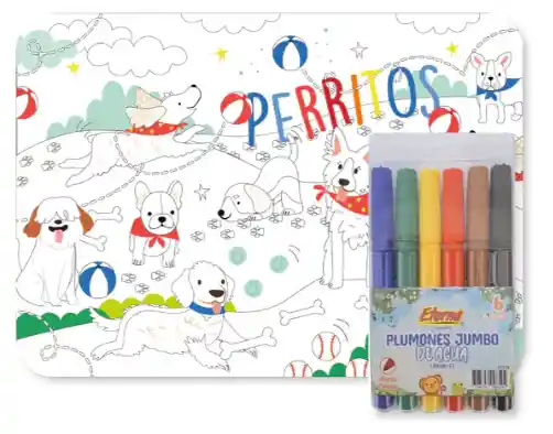 Kit Individual Para Colorear Perrito Con Color