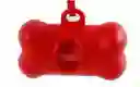 Dispensador 3d Hueso Perro Gato Mascotas Porta Bolsas Heces Rojo