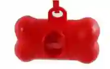 Dispensador 3d Hueso Perro Gato Mascotas Porta Bolsas Heces Rojo