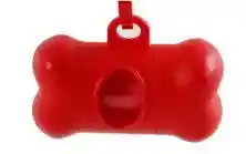 Dispensador 3d Hueso Perro Gato Mascotas Porta Bolsas Heces Rojo