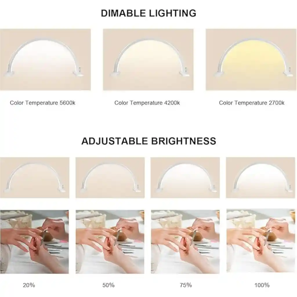 Lampara De Escritorio De Uñas De Media Luna, Lampara De Mesa