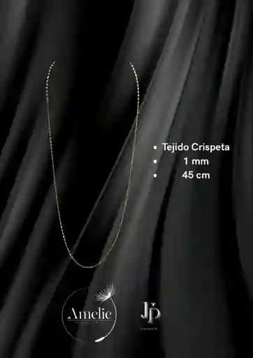 Cadena Tejido Crispeta Oro Laminado 18k
