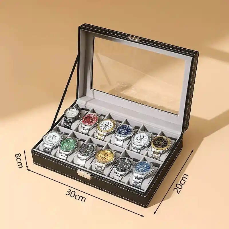 Caja Para Relojes Y Estuche Organizador De Joyas 12 Espacios Relojero