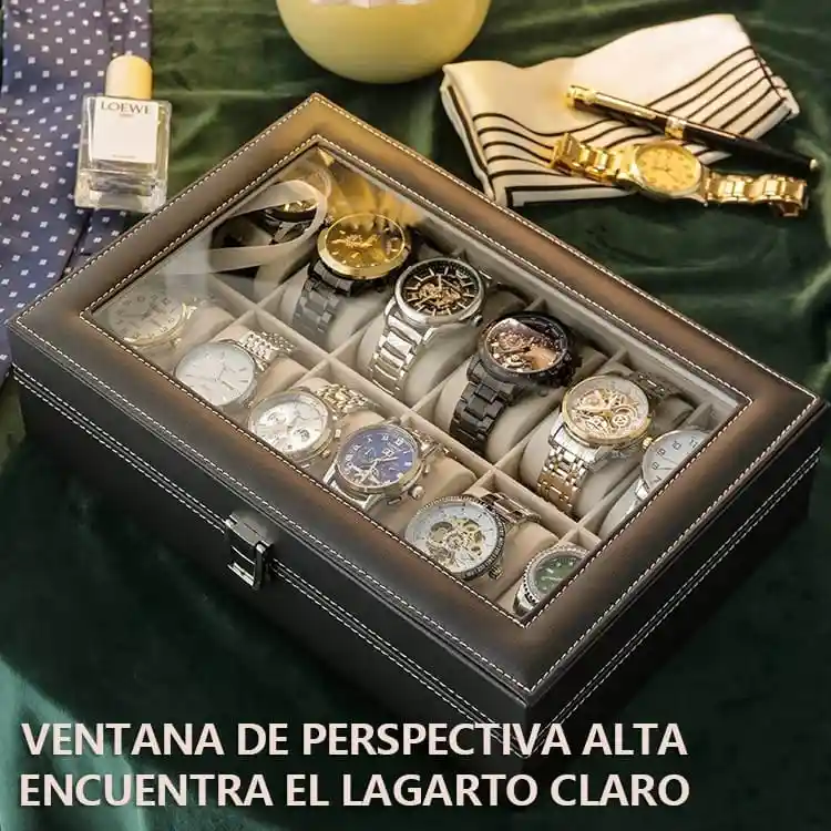 Caja Para Relojes Y Estuche Organizador De Joyas 12 Espacios Relojero