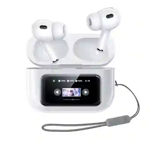 Audifonos Bluetooth A9pro Auriculares Inalámbricos Con Panta Color Blanco