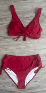 Vestido De Baño Dos Piezas Vino Tinto Talla M