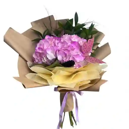 Hortensias Moradas En Ramo