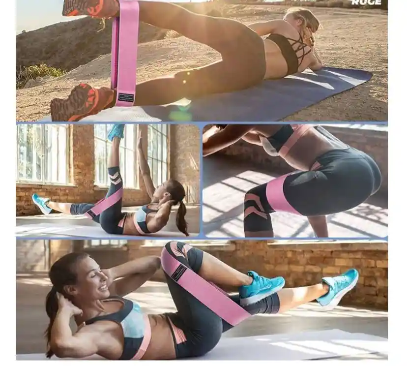 Banda De Resistencia Elastica De Tela Antideslizante Glúteos Y Piernas 15-20lbs/6-9 Kg