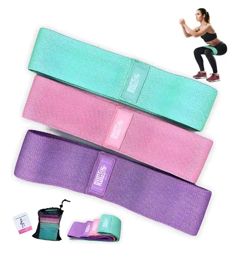 Banda De Resistencia Elastica De Tela Antideslizante Glúteos Y Piernas 15-20lbs/6-9 Kg