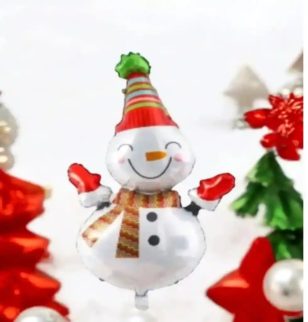 Globo Metalizado Navidad Muñeco De Nieve 14” (35 Cm)