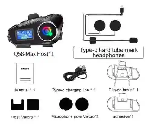 Intercomunicador De Audio Para Moto Q58-max
