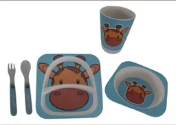 Set De Vajilla Para Bebés Y Niños 5 Piezas Jirafa