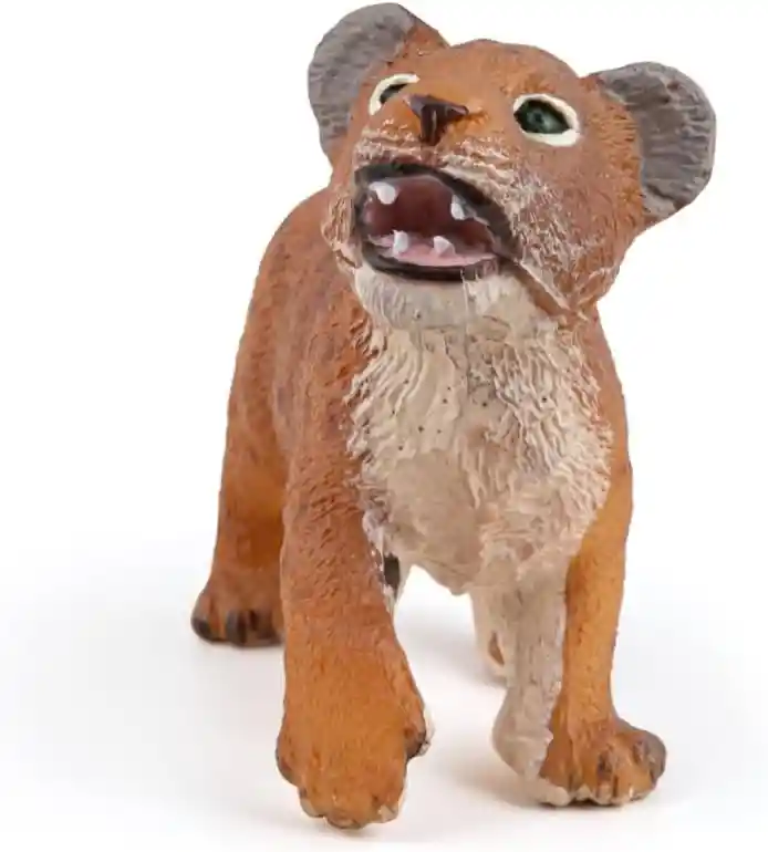 Figura Coleccionable Cría De León Pintada A Mano Papo