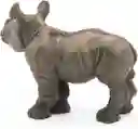 Figura Coleccionable Cría De Rinoceronte Pintada A Mano Papo