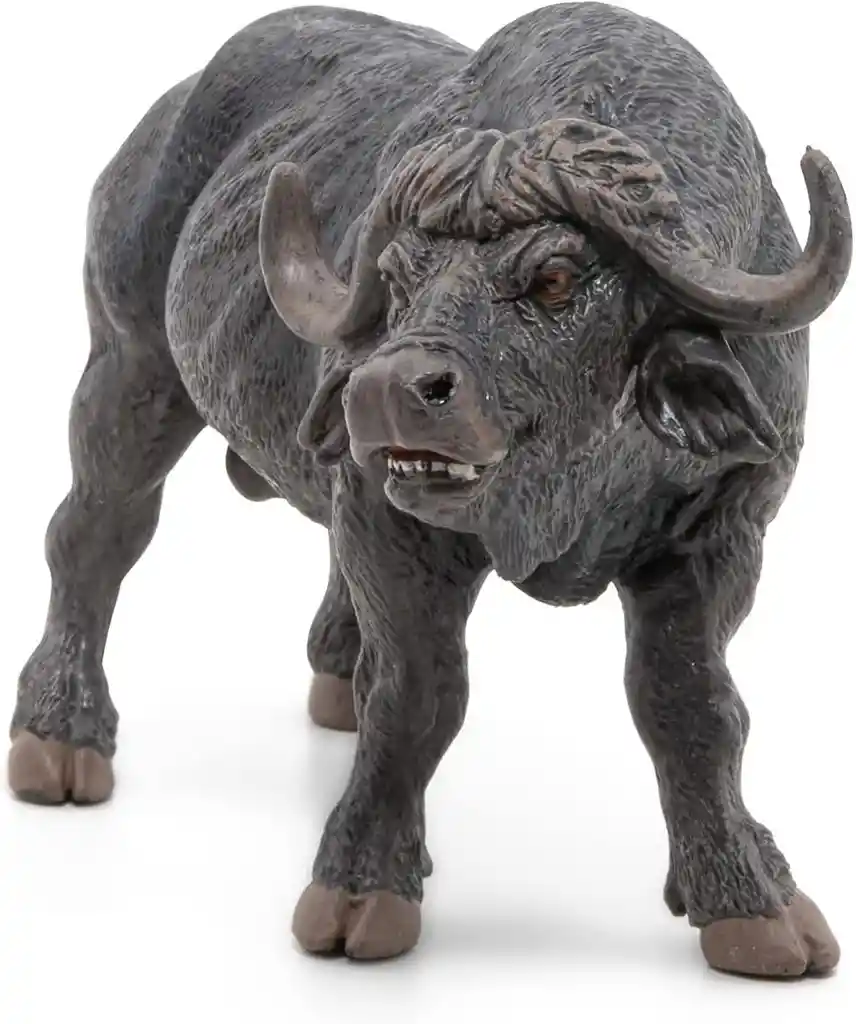 Figura Coleccionable Búfalo Pintada A Mano Papo