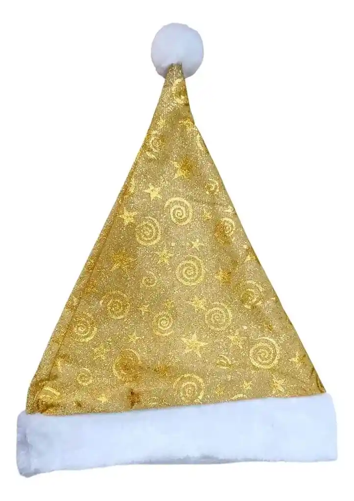 Gorro De Navidad Brillante Dorado