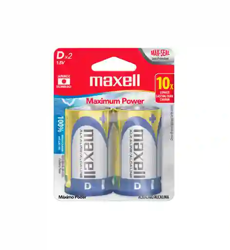 Bateria Tipo D Maxell Alkalina Par