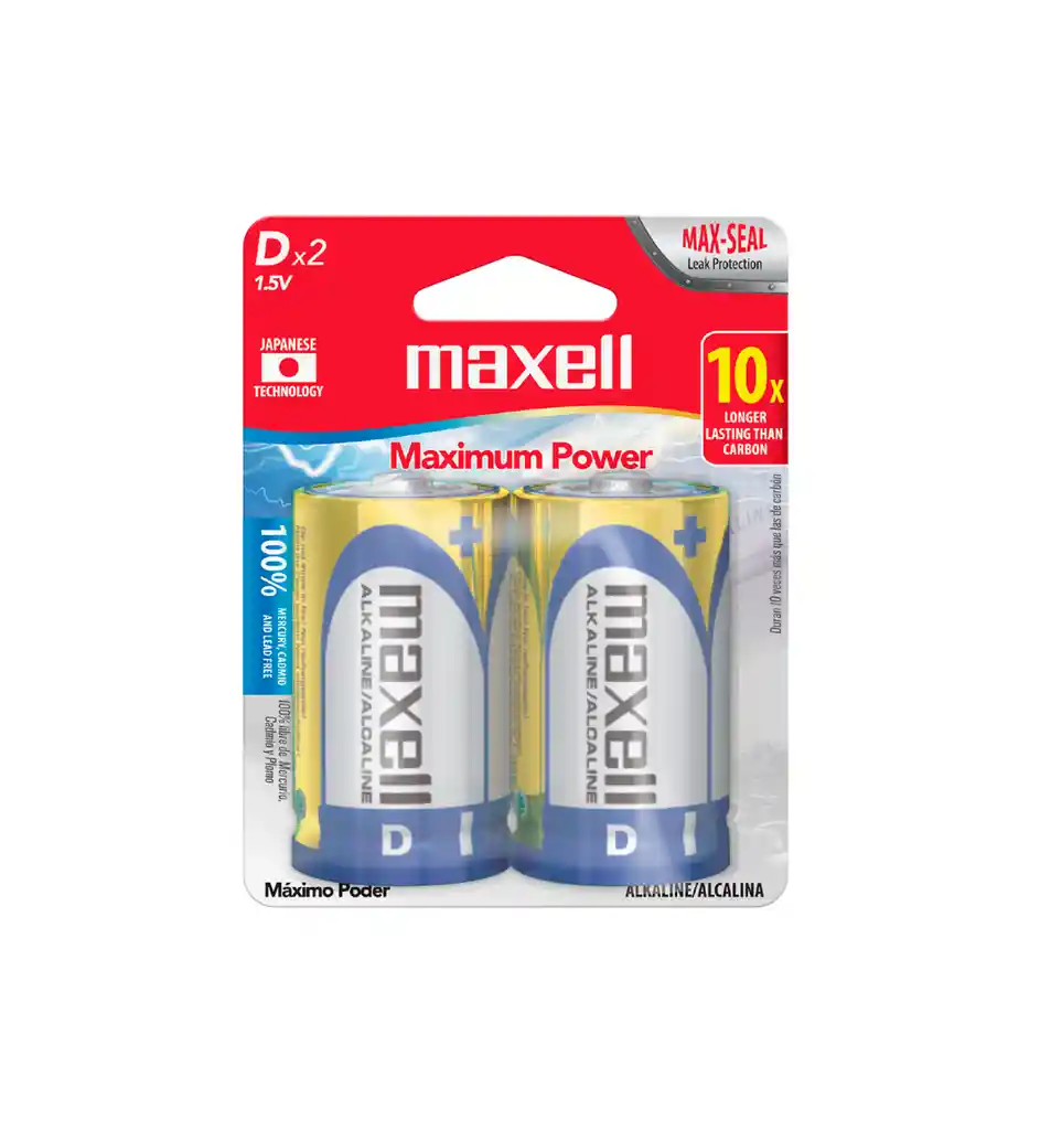 Bateria Tipo D Maxell Alkalina Par