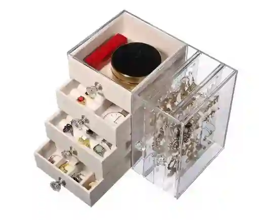 Joyero Organizador De Viaje Acrílico Cajón Para Joyería