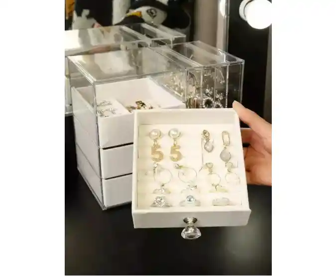 Joyero Organizador De Viaje Acrílico Cajón Para Joyería