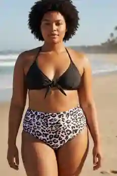 Vestido De Baño Dos Piezas Panty Aniumal Print Talla M-l