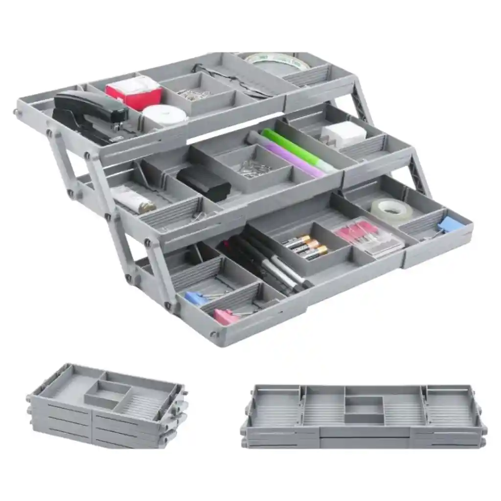 Organizador Caja Plegable 3 Niveles Multiusos Hasta 40 Cm